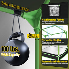 Hengda Growzelt Komplettset, Growbox mit LED Grow Lampe, Gewächshaus, Pflanzenzelt inkl. Belüftungssystem