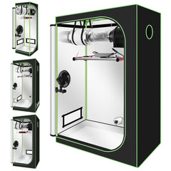 Hengda Growzelt Komplettset, Growbox mit LED Grow Lampe, Gewächshaus, Pflanzenzelt inkl. Belüftungssystem