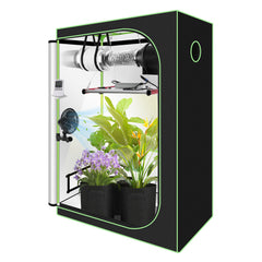 Hengda Growzelt Komplettset, Growbox mit LED Grow Lampe, Gewächshaus, Pflanzenzelt inkl. Belüftungssystem
