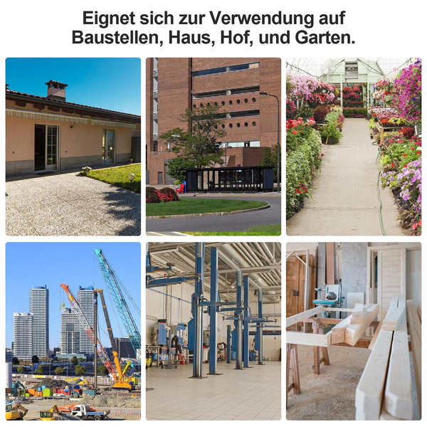 Hengda Baustromverteiler 32a, IP44 Stromverteiler 4x230V 2x16A 1x32A 400V CEE, Wandverteiler Mit FI Schalter LS Schalter, Mit Sicherheitsklappdeckeln Und Leitung