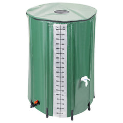 Hengda Faltbare Regentonne, 380L Regenwassertank Mit Wasserhahn und Ablassventil, Tragbarer Wasserspeicher Regenfass, PVC Wassertank (Mit Skala)