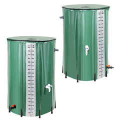 Hengda Faltbare Regentonne, 380L Regenwassertank Mit Wasserhahn und Ablassventil, Tragbarer Wasserspeicher Regenfass, PVC Wassertank (Mit Skala)