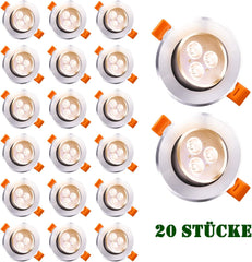 Hengda 20x 3W Warmweiß LED Einbaustrahler Deckenstrahler