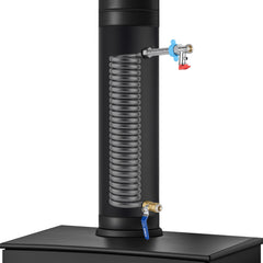 Hengda Kaminofenrohr Edelstahl Ø12cm/15cm, Ofenrohr mit integrierter Heizspirale, Abgasrohr für Kamin & Holzofen