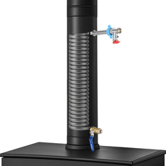 Hengda Kaminofenrohr Edelstahl Ø12cm/15cm, Ofenrohr mit integrierter Heizspirale, Abgasrohr für Kamin & Holzofen
