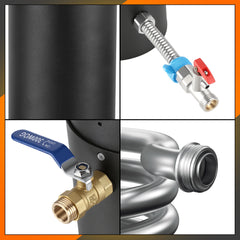 Hengda Kaminofenrohr Edelstahl Ø12cm/15cm, Ofenrohr mit integrierter Heizspirale, Abgasrohr für Kamin & Holzofen