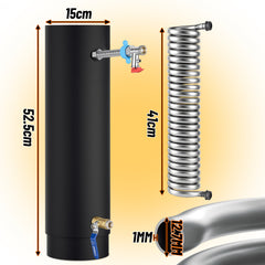 Hengda Kaminofenrohr Edelstahl Ø12cm/15cm, Ofenrohr mit integrierter Heizspirale, Abgasrohr für Kamin & Holzofen