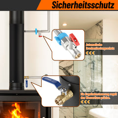 Hengda Kaminofenrohr Edelstahl Ø12cm/15cm, Ofenrohr mit integrierter Heizspirale, Abgasrohr für Kamin & Holzofen