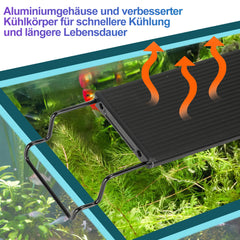 Hengda LED Aquarium Beleuchtung, 16W/20W/25W, Aquariumbeleuchtung Weiß Blau, Aquarium Lampe mit Verstellbarer Halterung, für 90cm-120cm Süßwasser-Aquarien
