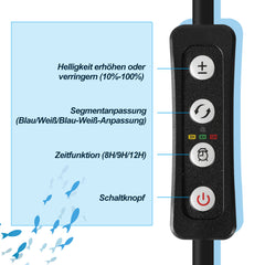 Hengda LED Aquarium Beleuchtung, 16W/20W/25W, Aquariumbeleuchtung Weiß Blau, Aquarium Lampe mit Verstellbarer Halterung, für 90cm-120cm Süßwasser-Aquarien