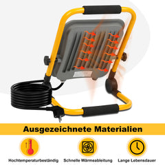 Hengda LED Baustrahler 50W-200W, Arbeitsleuchte IP66 Wasserdicht, LED-Strahler mit 3M Kabel, und Faltbarer Ständer, 6000K Kaltweiß Fluter für Werkstatt  (mit Stecker)