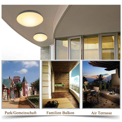 Hengda LED Deckenlampe mit Bewegungsmelder Deckenleuchte mit Tageslichtsensor Warmweiss 12W 960 Lumen Ø24 cm