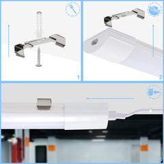 Hengda LED Feuchtraumleuchte 18W/36W/48W, IP65 Wasserfest Led Röhre Werkstattlampe 4000K Neutralweiß, Wannenleuchte