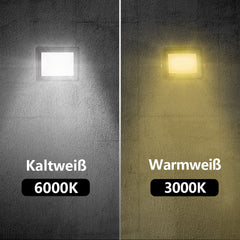 Hengda LED Strahler Außen, LED Fluter 10W-100W, LED Scheinwerfer Kaltweiß/Warmweiß, Aussenstrahler IP66 Wasserdicht (Kein Stecker)