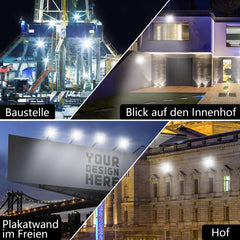 Hengda LED Strahler Außen, LED Fluter 10W-100W, LED Scheinwerfer Kaltweiß/Warmweiß, Aussenstrahler IP66 Wasserdicht (Kein Stecker)