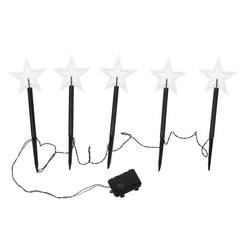 Hengda LED Garten Leuchtstäbe Stern, Weihnachtslichter Außen mit Batterie und Timer, IP65 Sterne Weihnachtsbeleuchtung, für Gartenstecker