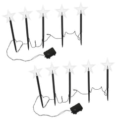 Hengda LED Garten Leuchtstäbe Stern, Weihnachtslichter Außen mit Batterie und Timer, IP65 Sterne Weihnachtsbeleuchtung, für Gartenstecker
