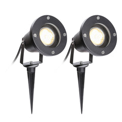 Hengda LED Gartenstrahler 4W, Gartenleuchte GU10 4000K Warmweiß, Gartenbeleuchtung mit Erdspieß, IP65 Gartenlampe mit Stecker
