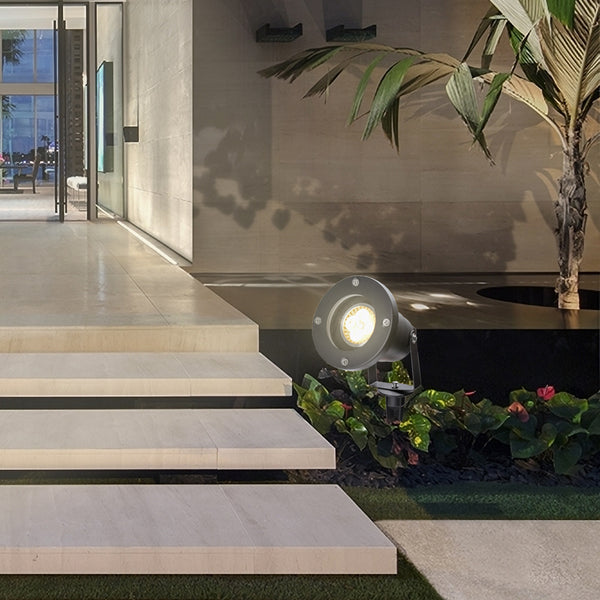 Hengda LED Gartenstrahler 4W, Gartenleuchte GU10 4000K Warmweiß, Gartenbeleuchtung mit Erdspieß, IP65 Gartenlampe mit Stecker