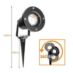 Hengda LED Gartenstrahler 4W, Gartenleuchte GU10 4000K Warmweiß, Gartenbeleuchtung mit Erdspieß, IP65 Gartenlampe mit Stecker