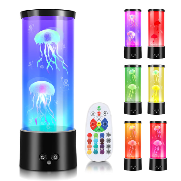 Hengda LED Quallenlampe, RGB Lavalampe, mit Fernsteuerung, Nachtlicht