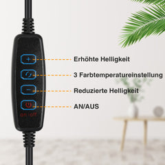 Hengda LED Schreibtischlampe, 10W Klemmleuchte, Dimmbar Tischlampe