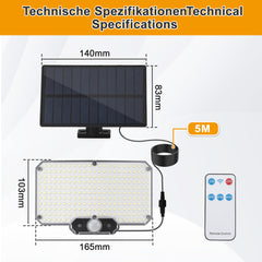 Hengda LED Solar Wandleuchte, Wandfluter mit Bewegungsmelder, Gartenbeleuchtung Solarlampen