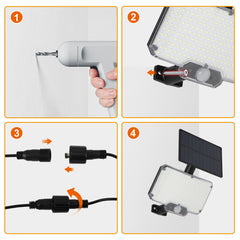 Hengda LED Solar Wandleuchte, Wandfluter mit Bewegungsmelder, Gartenbeleuchtung Solarlampen