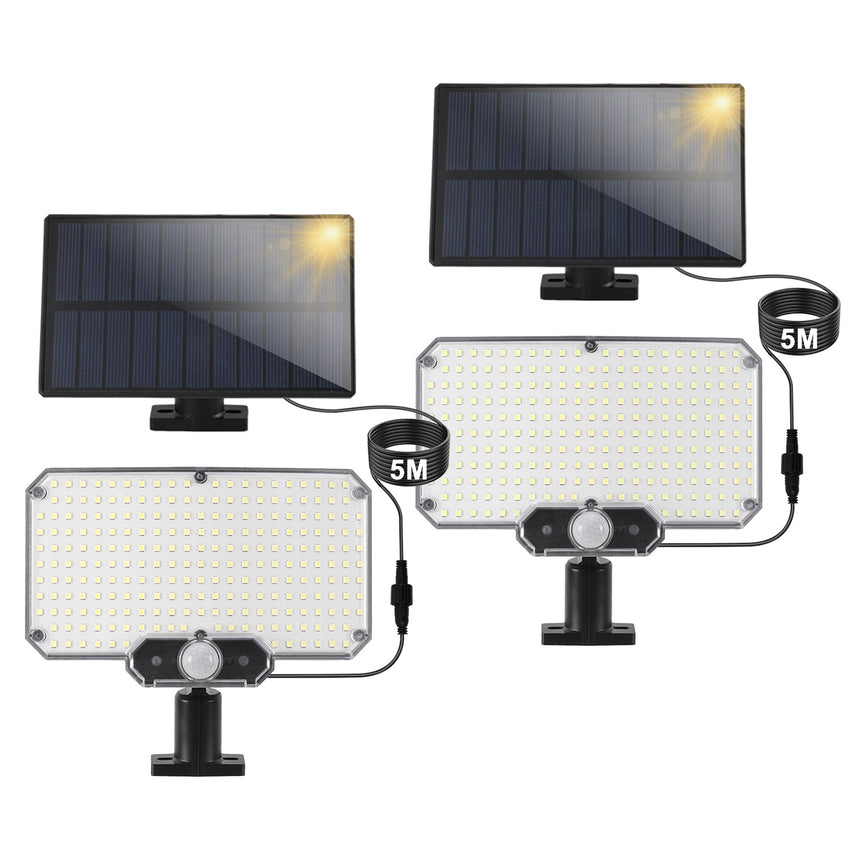 Hengda LED Solar Wandleuchte, Wandfluter mit Bewegungsmelder, Gartenbeleuchtung Solarlampen