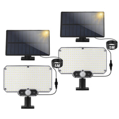 Hengda LED Solar Wandleuchte, Wandfluter mit Bewegungsmelder, Gartenbeleuchtung Solarlampen