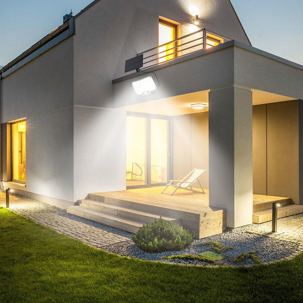 Hengda LED Solar Wandleuchte, Wandfluter mit Bewegungsmelder, Gartenbeleuchtung Solarlampen