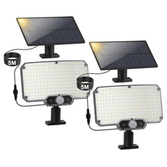 Hengda LED Solar Wandleuchte, Wandfluter mit Bewegungsmelder, Gartenbeleuchtung Solarlampen