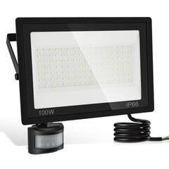 Hengda 10-100W LED Strahler mit Bewegungsmelder, LED Fluter Kaltweiß Wandstrahler Außen IP66, Scheinwerfer,  Gartenlampe, Baustrahler (kein Stecker)