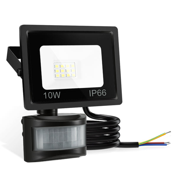 Hengda 10-100W LED Strahler mit Bewegungsmelder, LED Fluter Kaltweiß Wandstrahler Außen IP66, Scheinwerfer,  Gartenlampe, Baustrahler (kein Stecker)