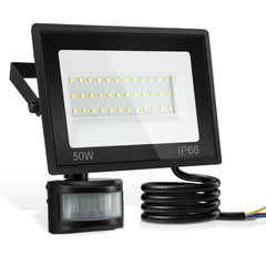 Hengda 10-100W LED Strahler mit Bewegungsmelder, LED Fluter Kaltweiß Wandstrahler Außen IP66, Scheinwerfer,  Gartenlampe, Baustrahler (kein Stecker)