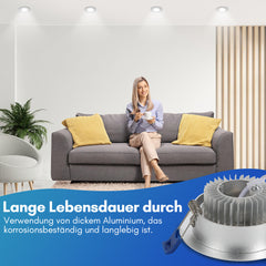 Hengda LED Einbaustrahler 230V 3W, Ultra flach LED Einbauleuchten, Deckenspots Lochs Ø60mm