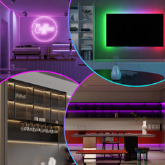 Hengda Led Streifen RGB SMD 5050, LED Strip Selbstklebend, mit 24-Tasten-Fernbedienung, Dimmbar LED lichtband Leiste, für Zuhause, Partei