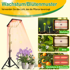 Hengda Pflanzenlampe LED mit Ständer, Höhenverstellbare Pflanzenleuchte LED Vollspektrum, 242 LEDs Grow Lampe