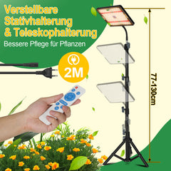 Hengda Pflanzenlampe LED mit Ständer, Höhenverstellbare Pflanzenleuchte LED Vollspektrum, 242 LEDs Grow Lampe
