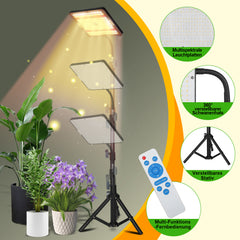 Hengda Pflanzenlampe LED mit Ständer, Höhenverstellbare Pflanzenleuchte LED Vollspektrum, 242 LEDs Grow Lampe