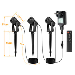 Hengda LED Gartenbeleuchtung mit Erdspieß, 6er Set LED Gartenstrahler RGB Farbwechsel, Gartenleuchte IP65, Gartenlampe Wegbeleuchtung mit Stecker und Fernbedienung