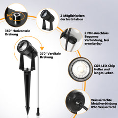 Hengda LED Gartenbeleuchtung mit Erdspieß, 6er Set LED Gartenstrahler RGB Farbwechsel, Gartenleuchte IP65, Gartenlampe Wegbeleuchtung mit Stecker und Fernbedienung