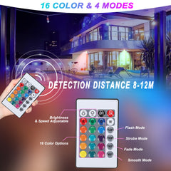 Hengda RGB LED Strahler Außen mit Fernbedienung, 10/20/30/50 W Fluter LED Dimmbar, Flutlicht IP66 Wasserdicht, 4 Modi