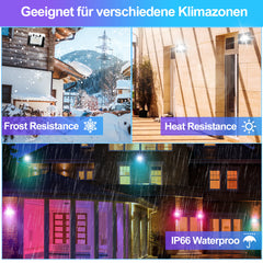 Hengda RGB LED Strahler Außen mit Fernbedienung, 10/20/30/50 W Fluter LED Dimmbar, Flutlicht IP66 Wasserdicht, 4 Modi