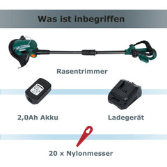 Hengda Rasen Kantenschneider Set mit 20 V/2.0 Ah rasenmäher Lithium-Batterien