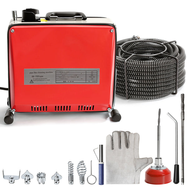 Hengda Rohrreinigungsmaschine 500W, Elektrische Abflussreiniger mit 6 Köpfen,  Rohrreinigungsgerät, Elektrische Köpfe Für 20–120 mm Rohre