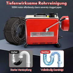 Hengda Rohrreinigungsmaschine 500W, Elektrische Abflussreiniger mit 6 Köpfen,  Rohrreinigungsgerät, Elektrische Köpfe Für 20–120 mm Rohre