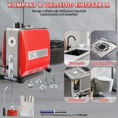 Hengda Rohrreinigungsmaschine 500W, Elektrische Abflussreiniger mit 6 Köpfen,  Rohrreinigungsgerät, Elektrische Köpfe Für 20–120 mm Rohre