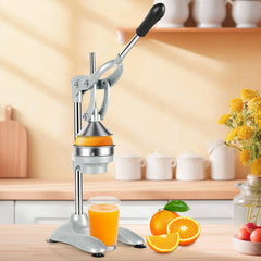Hengda Saftpresse Manuell, Zitronenpresse, Zitruspresse Edelstahl, Orangenpresse Flüsterleise, für alle Saftfrüchte Geeignet