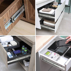 Hengda Schubladenschienen 250 - 550 mm, Schubladen  Schienensystem mit Selbsteinzug, Teleskopschiene vollauszug Schubladenauszüg, Kugelführung, Tragkraft 35 Kg